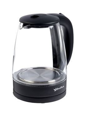 Чайник электрический Happy panda HP-2701BK, стекло, 1.8 л, 1800 Вт, чёрный
