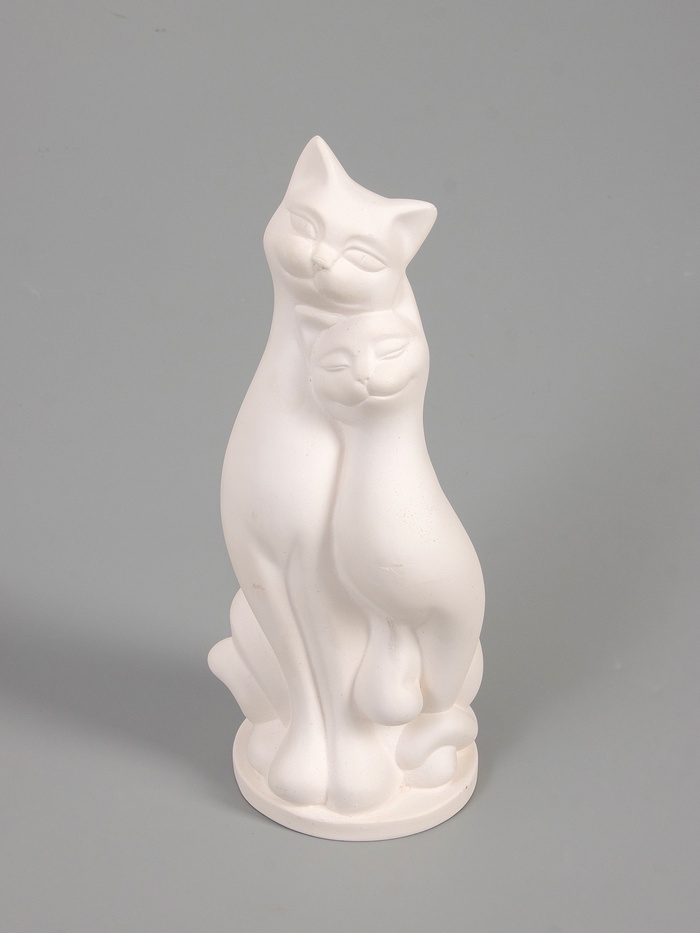 УЦЕНКА Фигура «Пара кошек» белая 10×27×10 см - Фото 1