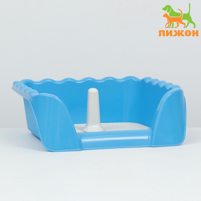 УЦЕНКА Туалет для собак с высокими бортами 43×43×15 см, голубой - Фото 1