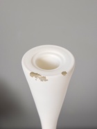 УЦЕНКА Подсвечник стекло "Узкий бокал" белый набор 2 шт 28,5х10,5х10,5 см - фото 14934504