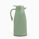 УЦЕНКА Термос-кофейник, 1.5 л, сохраняет тепло 24 ч, с термометром, стеклянная колба, зеленый 1013 - Фото 2