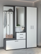 Шкаф для одежды в прихожую «ДОМИНО», 600×360×2020 мм, цвет графит/белый - Фото 3