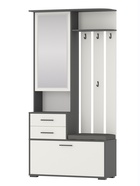 Прихожая ДОМИНО шкаф с вешалкой Графит/Белый 100x36x202 - фото 14922562