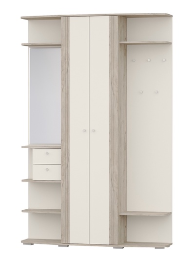 Прихожая «ВИЗИТ», 1450×355×2200 мм, цвет дуб крафт серый/крем/МДФ крафт серый