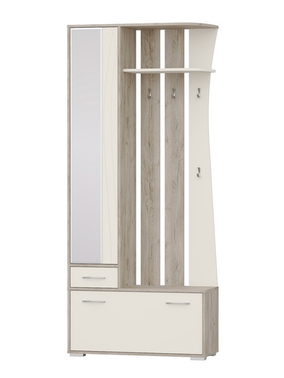 Прихожая «МОККО» mini, 900×360×2100 мм, цвет дуб крафт серый/крем/МДФ крем