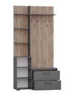 Прихожая ДУЭТ шкаф с вешалкой Графит/Дуб Крафт Табачный МДФ графит 110x38x220 - фото 14922596