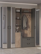 Прихожая ДУЭТ шкаф с вешалкой Графит/Дуб Крафт Табачный МДФ графит 110x38x220 - фото 14922597