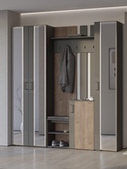 Шкаф в прихожую «ДУЭТ», с вешалкой. с полками, 900×380×2200 мм, цвет графит/дуб крафт табачный/МДФ графит - Фото 3