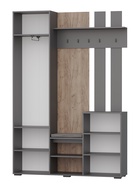 Прихожая «ДУЭТ», 1490×380×2200 мм, цвет графит/дуб крафт табачный/МДФ графит - Фото 2