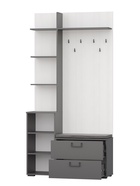 Шкаф в прихожую «ДУЭТ», с вешалкой, 1100×380×2200 мм, цвет графит/рамух белый/МДФ графит - Фото 2