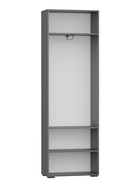 Шкаф в прихожую «ДУЭТ», с полками, с штангой, 700×380×2200 мм, цвет графит/рамух белый/МДФ графит - Фото 2