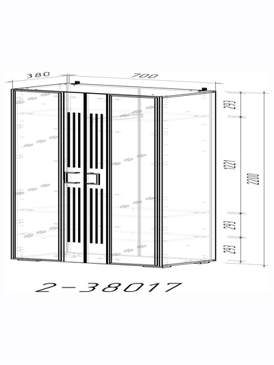 Шкаф в прихожую «ДУЭТ», с полками, с штангой, 700×380×2200 мм, цвет графит/рамух белый/МДФ графит