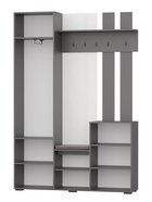 Прихожая «ДУЭТ», 1490×380×2200 мм, цвет графит/рамух белый/МДФ графит - Фото 2