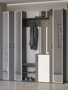 Прихожая «ДУЭТ», 1490×380×2200 мм, цвет графит/рамух белый/МДФ графит - Фото 3