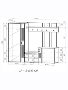 Прихожая «ДУЭТ», 1490×380×2200 мм, цвет графит/рамух белый/МДФ графит - Фото 4