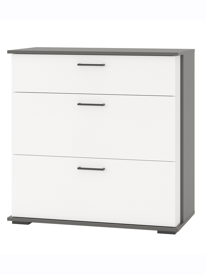 Комод напольный «ДАЛЛАС», 3 ящика, 900×440×900 мм, цвет графит/белый