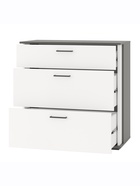 Комод с тремя ящиками ДАЛЛАС Графит/Белый 90x44x90 - фото 14922631