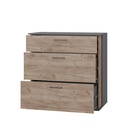 Комод с тремя ящиками ДАЛЛАС Графит/Дуб Крафт Табачный 90x44x90 - фото 14922635