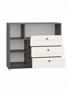 Комод напольный «МАРТИ», 3 ящика, 1 дверца, 1100×430×945 мм, цвет графит/рамух белый  (артикул 10934516)  большой выбор товаров оптом и в розницу по низким ценам с доставкой