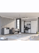 Комод напольный «МАРТИ», 3 ящика, 1 дверца, 1100×430×945 мм, цвет графит/рамух белый  (артикул 10934516)  большой выбор товаров оптом и в розницу по низким ценам с доставкой