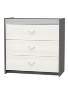 Комод СТЕФАНИ Графит/Рамух белый МДФ-серый софт 90x46x90 - фото 14922646