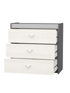 Комод СТЕФАНИ Графит/Рамух белый МДФ-серый софт 90x46x90 - фото 14922647