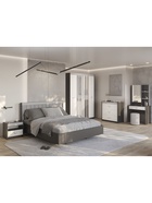 Комод СТЕФАНИ Графит/Рамух белый МДФ-серый софт 90x46x90 - фото 14922648