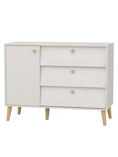 Комод напольный «АФИНА», 3 ящика, 1100×453×830 мм, цвет кашемир серый