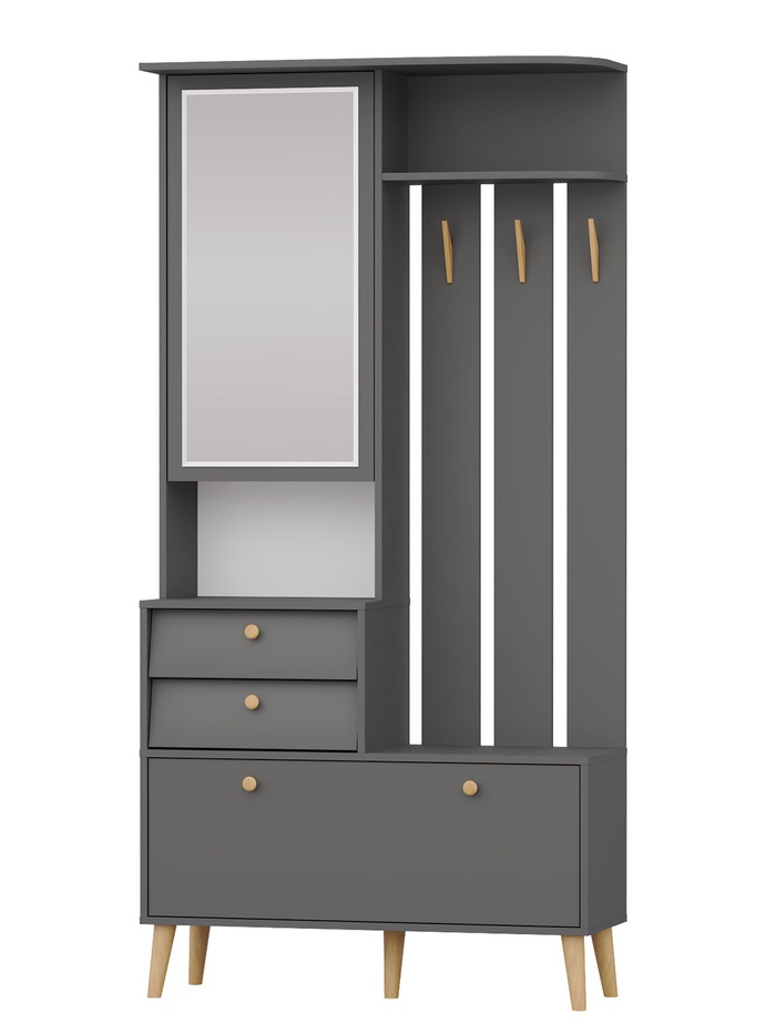 Прихожая «АФИНА», с вешалкой, 998×360×2020 мм, цвет графит