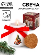 Ароматическая свеча в матовом стакане «Новогоднего уюта и тепла», аромат мандарин 10861452