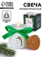 Ароматическая свеча в матовом стакане «С Новым годом», аромат хвойный лес 10861453