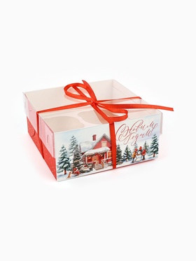 Коробка для капкейка «Счастливого Нового года!», 16?16?7.5 см (комплект 5 шт)