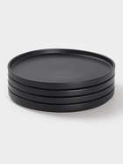 УЦЕНКА Набор тарелок Доляна «Гранит», 4 шт., 26×2 см, чёрный матовый - Фото 2