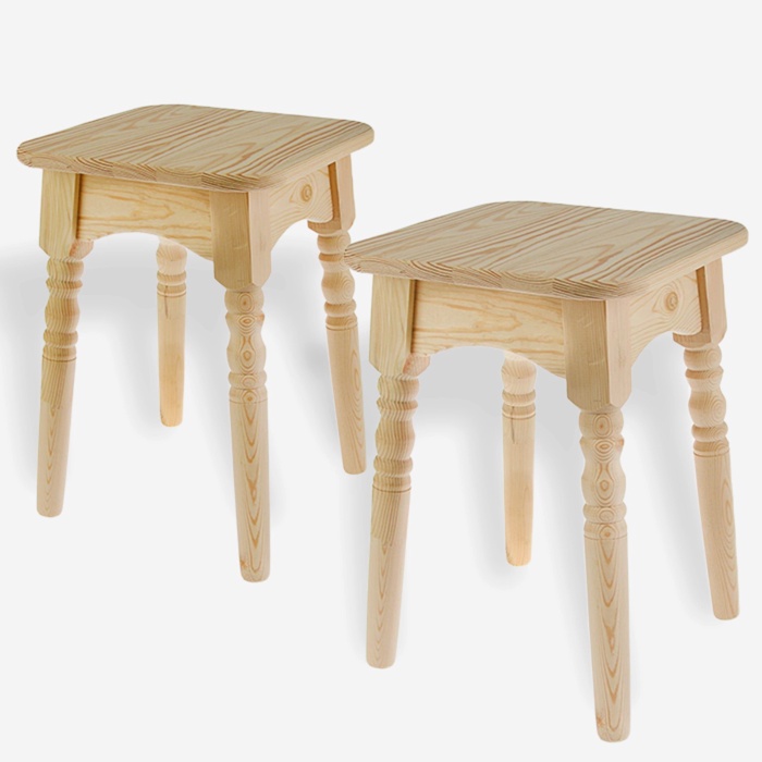 УЦЕНКА Табурет, набор из 2 шт. «Классика», 30×30×45 см, из сосны , Добропаровъ - Фото 1