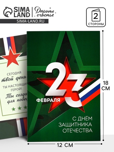 Открытка «С 23 Февраля», 12×18 см