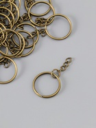 Основа для брелока кольцо металл с цепочкой бронза 2,5х2,5 см набор 40 шт  (артикул 10932393)  большой выбор товаров оптом и в розницу по низким ценам с доставкой