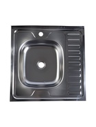 УЦЕНКА Мойка кухонная «Владикс», накладная, без сифона, 60×60 см, левая, нержавеющая сталь 0.4 мм - Фото 1