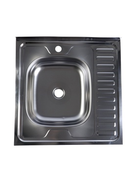 УЦЕНКА Мойка кухонная «Владикс», накладная, без сифона, 60×60 см, левая, нержавеющая сталь 0.4 мм