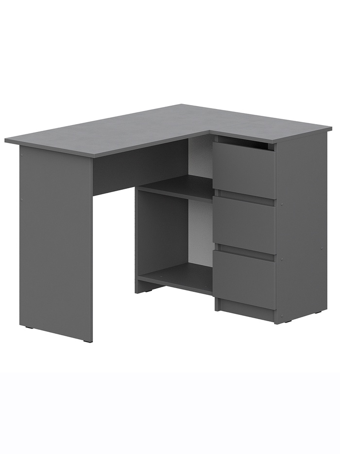 Стол письменный угловой «Денвер», 3 ящика, 1090×836×754 мм, цвет графит - Фото 1