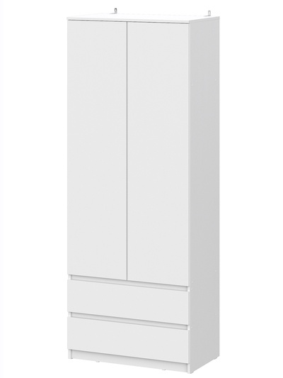 Шкаф двухстворчатый «Денвер», 2 ящика, 801×462×2052 мм, цвет белый