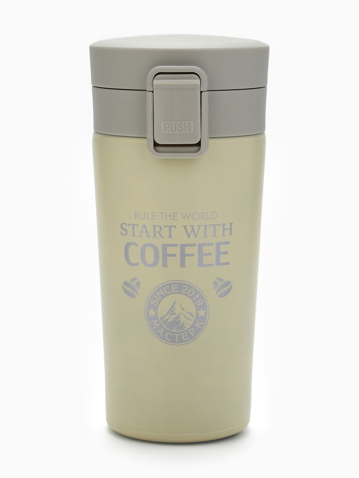 УЦЕНКА Термокружка, 380 мл, Style Start with coffee, сохраняет тепло 8 ч, с ситечком - Фото 1