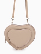 УЦЕНКА Сумка женская кросс-боди на молнии, в форме сердца, 20×5×16 см, бежевая - Фото 2
