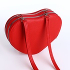 УЦЕНКА Сумка женская, 20×5×16, 2 отд на молнии, длин ремень, красный - Фото 5