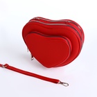 УЦЕНКА Сумка женская, 20×5×16, 2 отд на молнии, длин ремень, красный - Фото 7