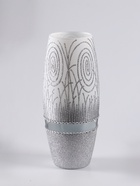 Ваза "Соблазн" белый-серебро, овал,  26 см - фото 54810505