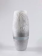 Ваза "Соблазн" белый-серебро, овал,  26 см - фото 54810506