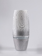 Ваза "Соблазн" белый-серебро, овал,  26 см - фото 54810508