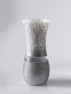 Ваза "Соблазн" белый-серебро, волна, 25,5 см - фото 54810513