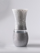 Ваза "Соблазн" белый-серебро, волна, 25,5 см - фото 54810514