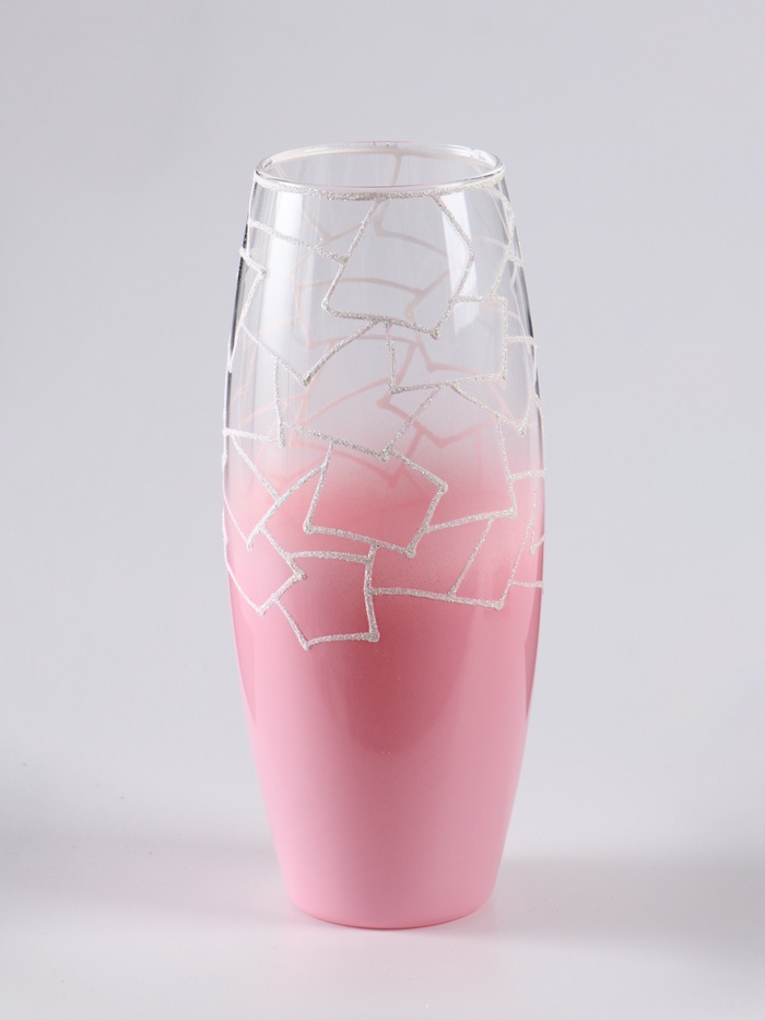 Ваза «Алика», геометрия, h=26 см, розовая - Фото 1